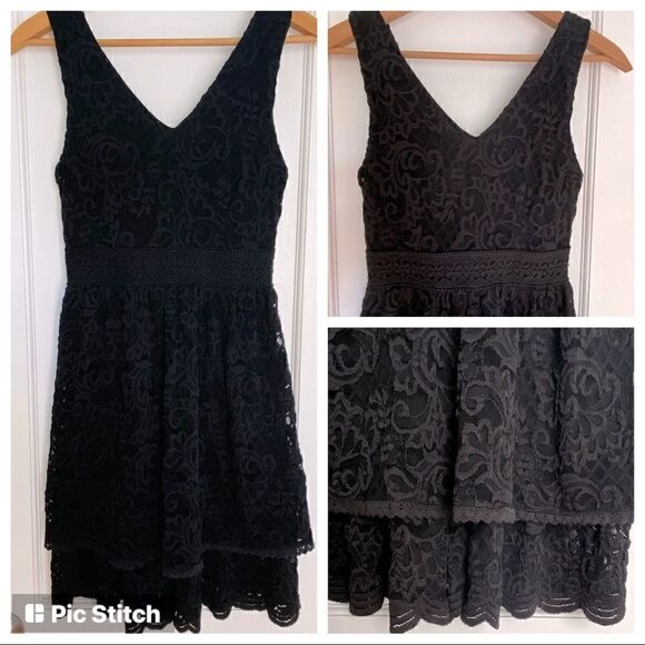 Altar’d State black lace Dress Fairy Grunge Coquette Whimsigoth Cocktail Boho XS - Picture 1 of 13